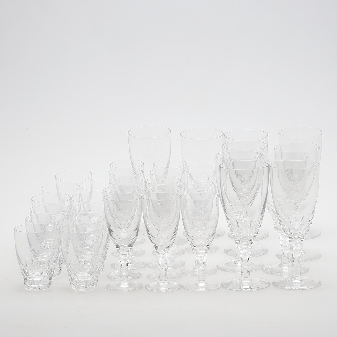 GLASSERVIS, 34 delar "Carina", Ingeborg Lundin, Orrefors, 1900-talets andra hälft.