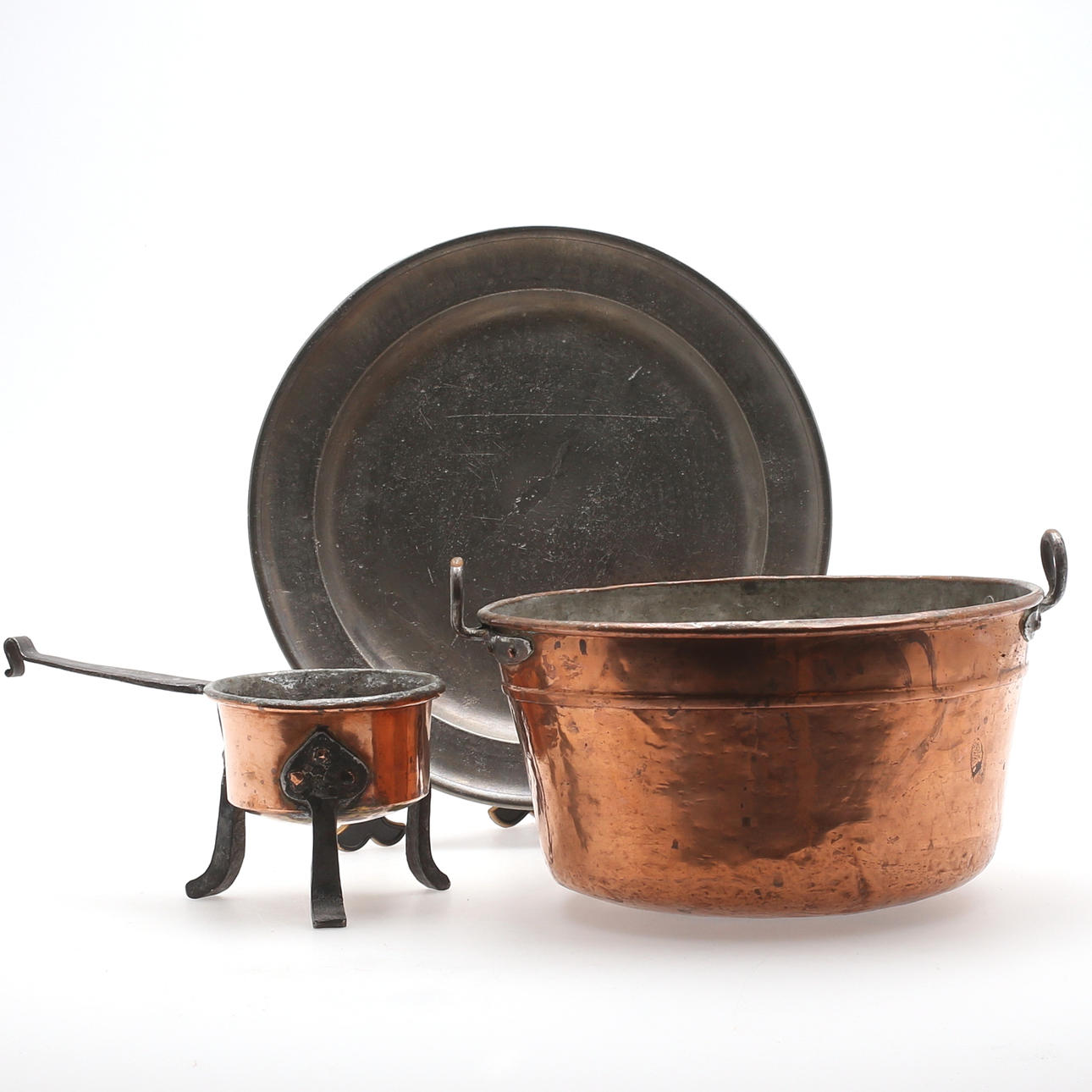 DIVERSE KOPPAR samt TENNFAT, 17/1800-tal.