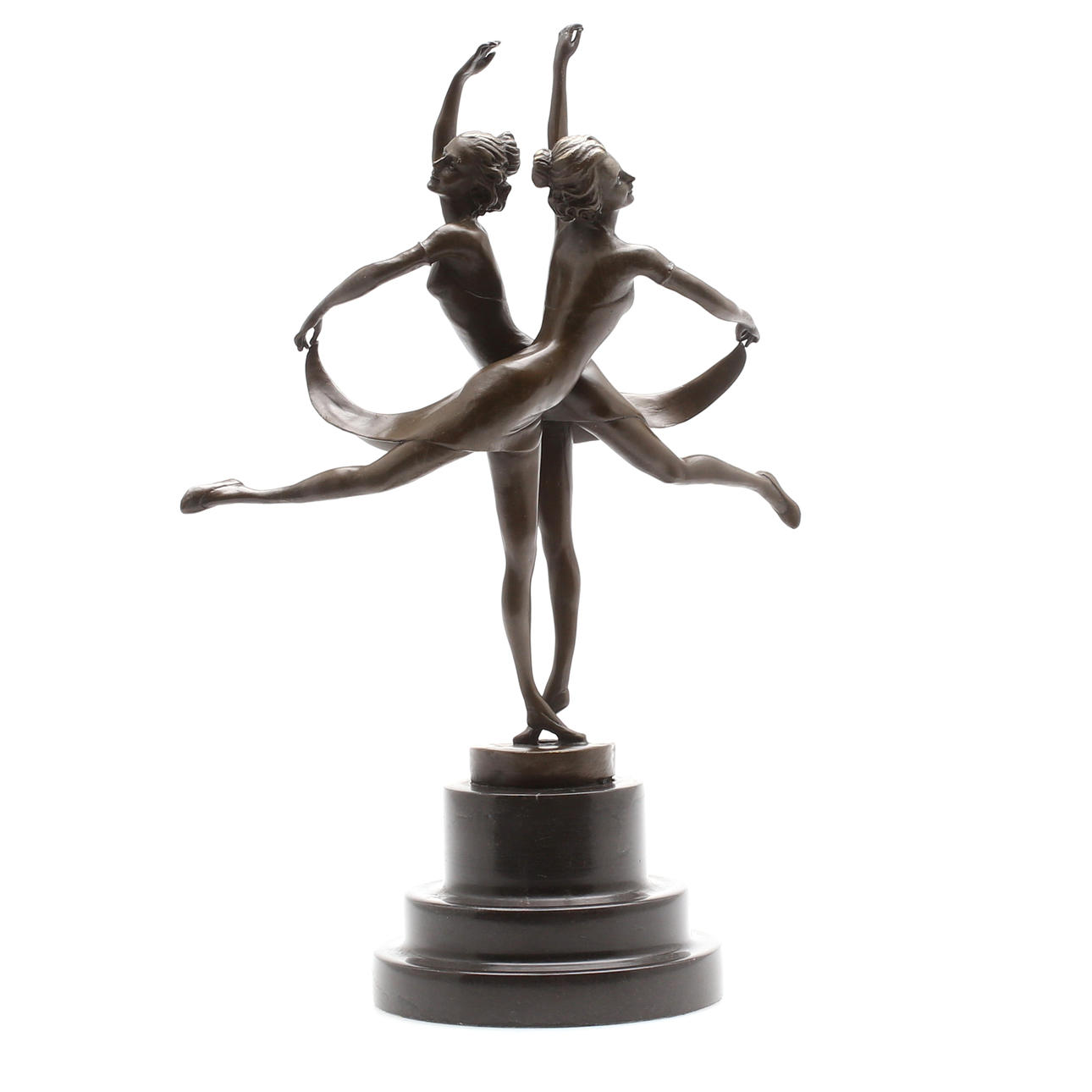 STATYETT, föreställande två balettdansöser, brons, efter Aldovitaleh, samtida.
