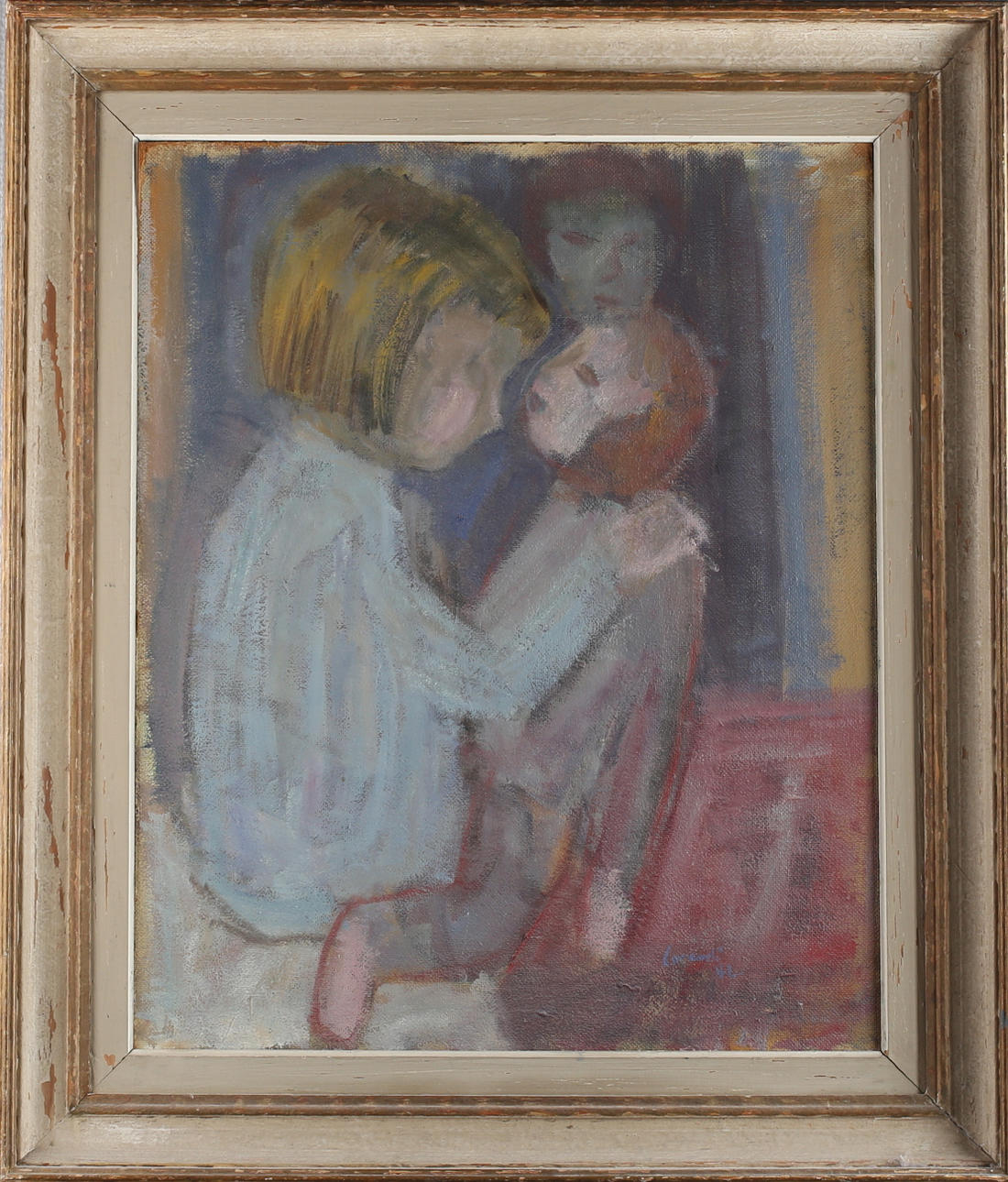 KURT CARENDI. "Godnatt till dockan", olja på pannå, signerad samt daterad -42.