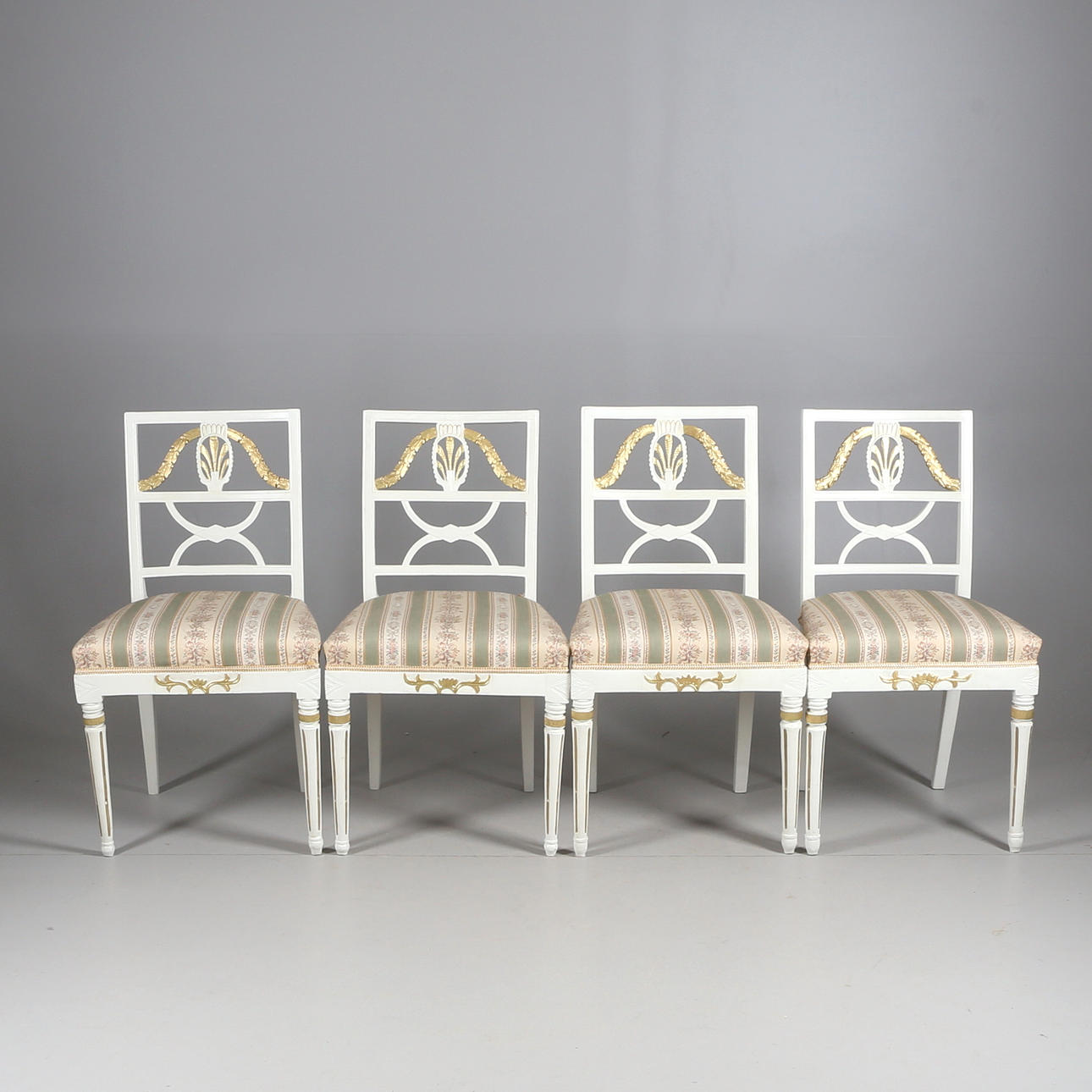 STOLAR, 4 st, gustaviansk/Hepplewhite-stil, 1900-tal.