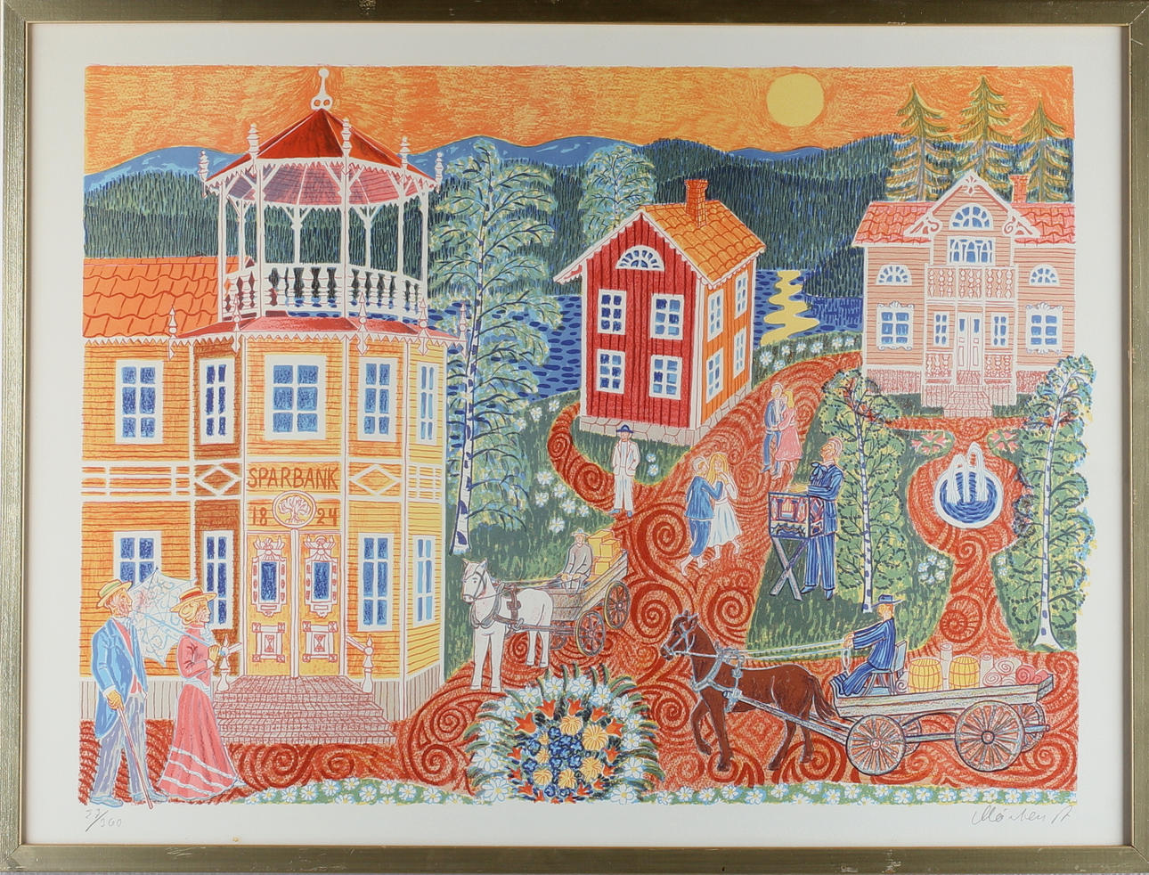 MÅRTEN ANDERSSON. Gävleborgs sparbank, färglitografi, signerad samt numrerad 23/360.