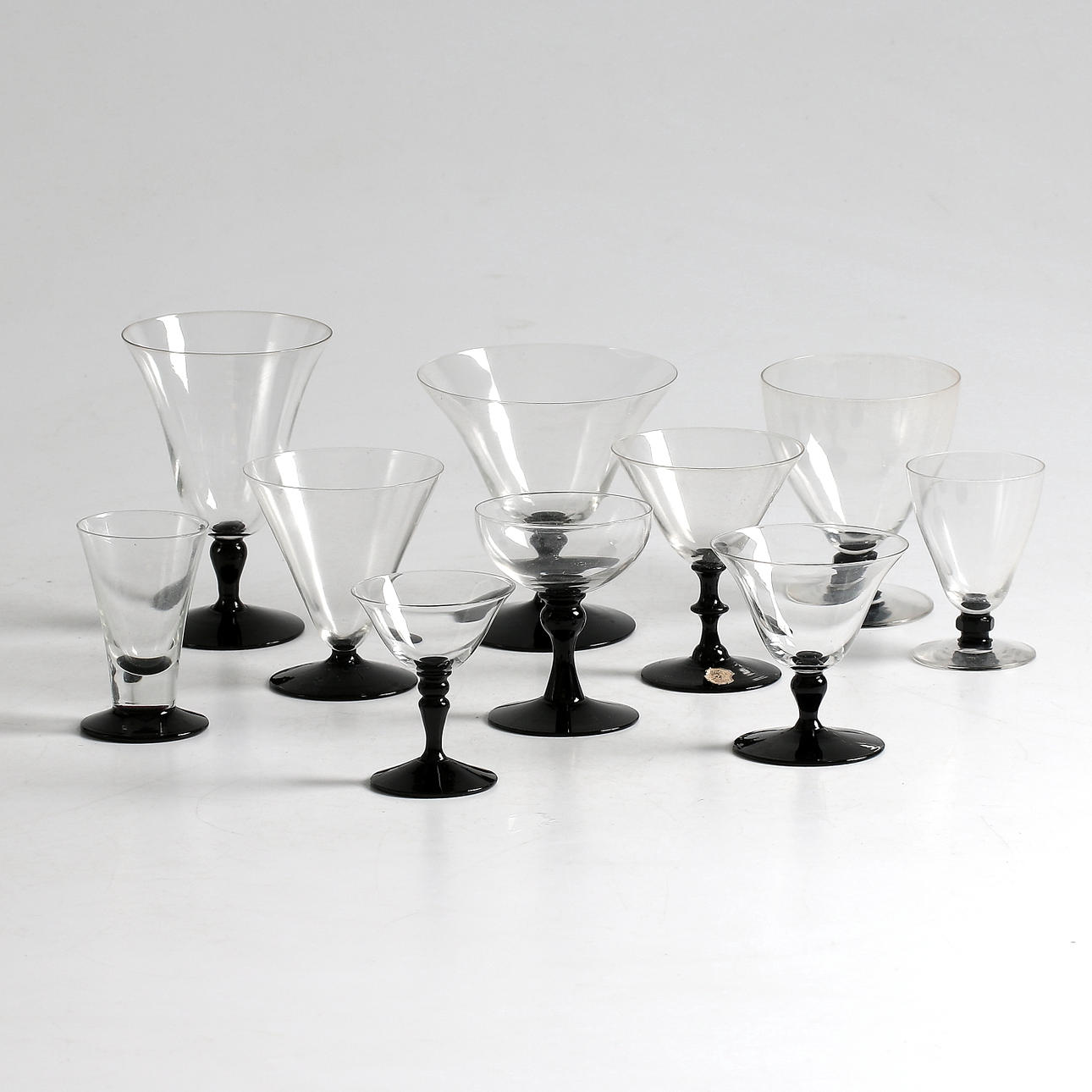 GLASSERVIS, 81 delar, Art Deco, Åfors glasbruk, 1920/30-tal.