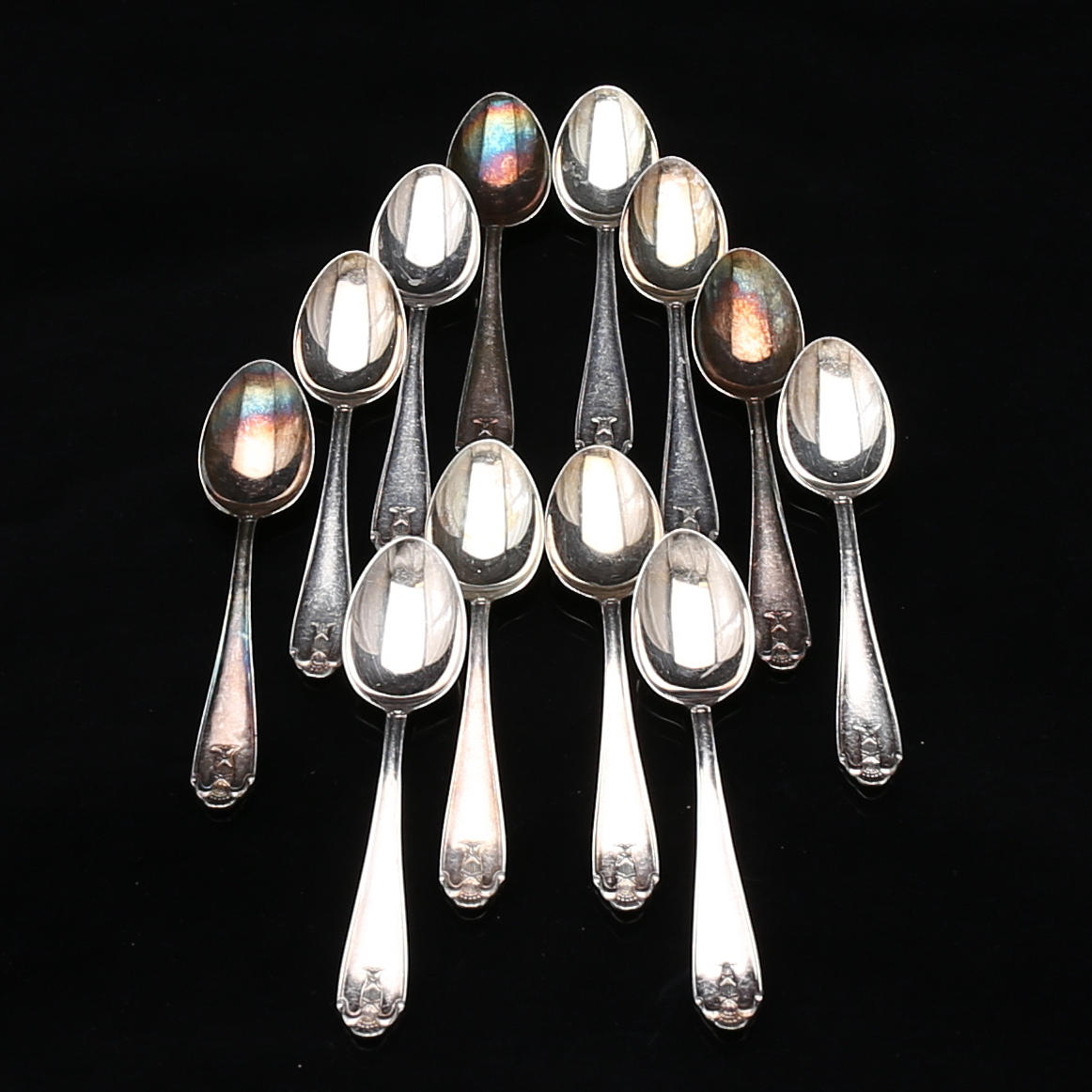 KAFFESKEDAR 12 st, silver, ca 164,35 g, "Vasa", GAB.