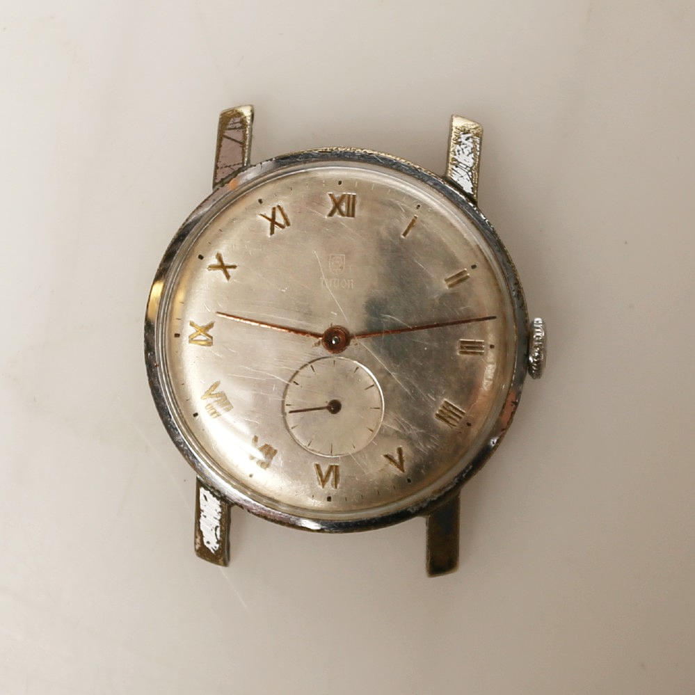 Tudor wristwatch, chromed case, 1950s.