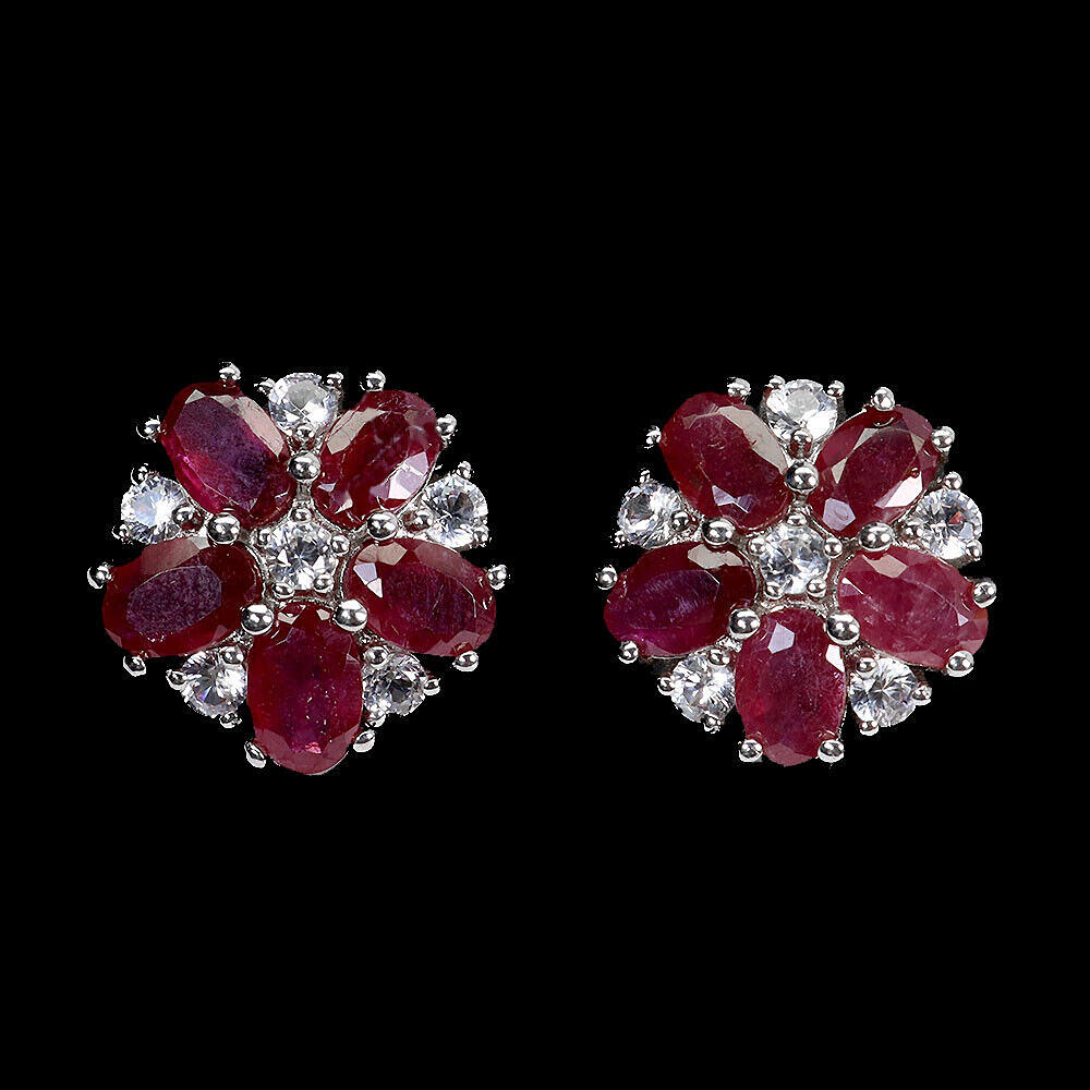 RUBIN SÆT SØLV ØRERINGE.