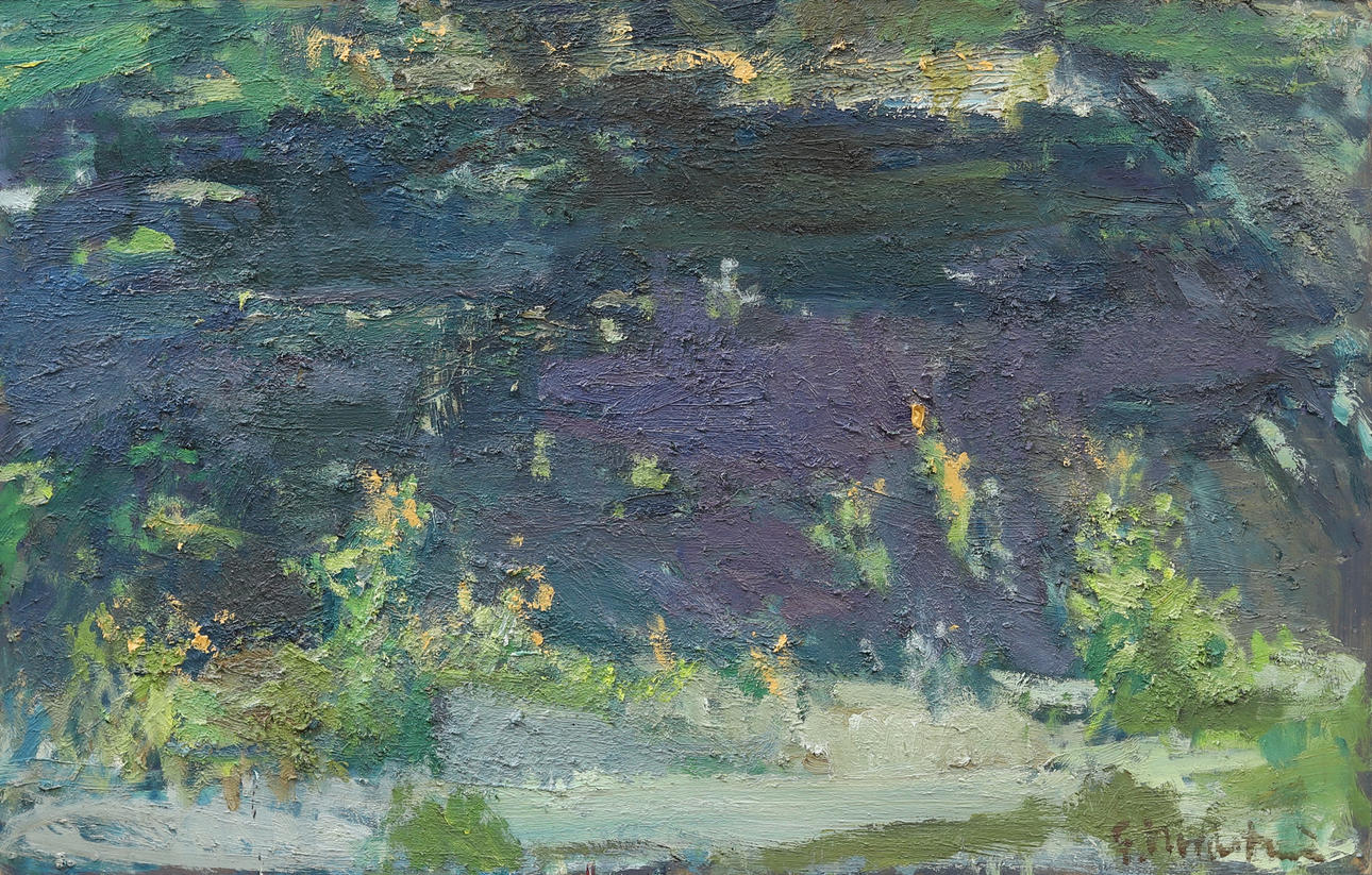 GERHARD  NORDSTRÖM. Dandelions, oil on panel, signed.