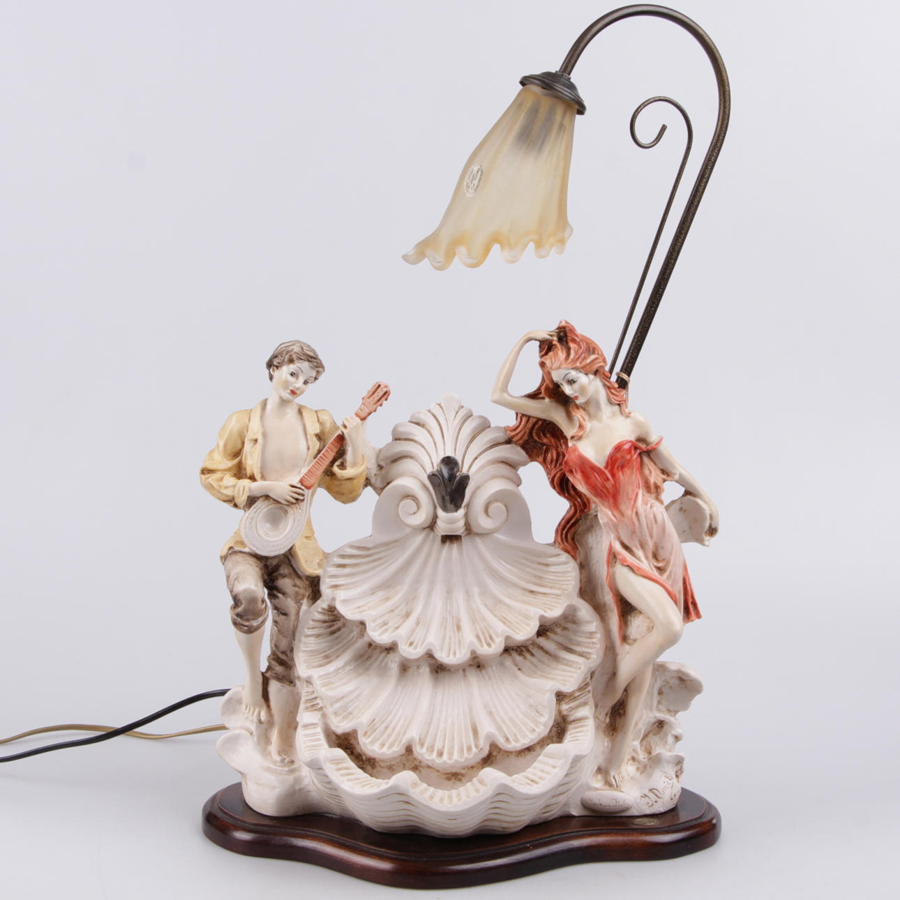 BORDSLAMPA, med fontän, Giardini di Marzo, Arte Murano Linea Del Vecchio, Italien, 1900-tal.