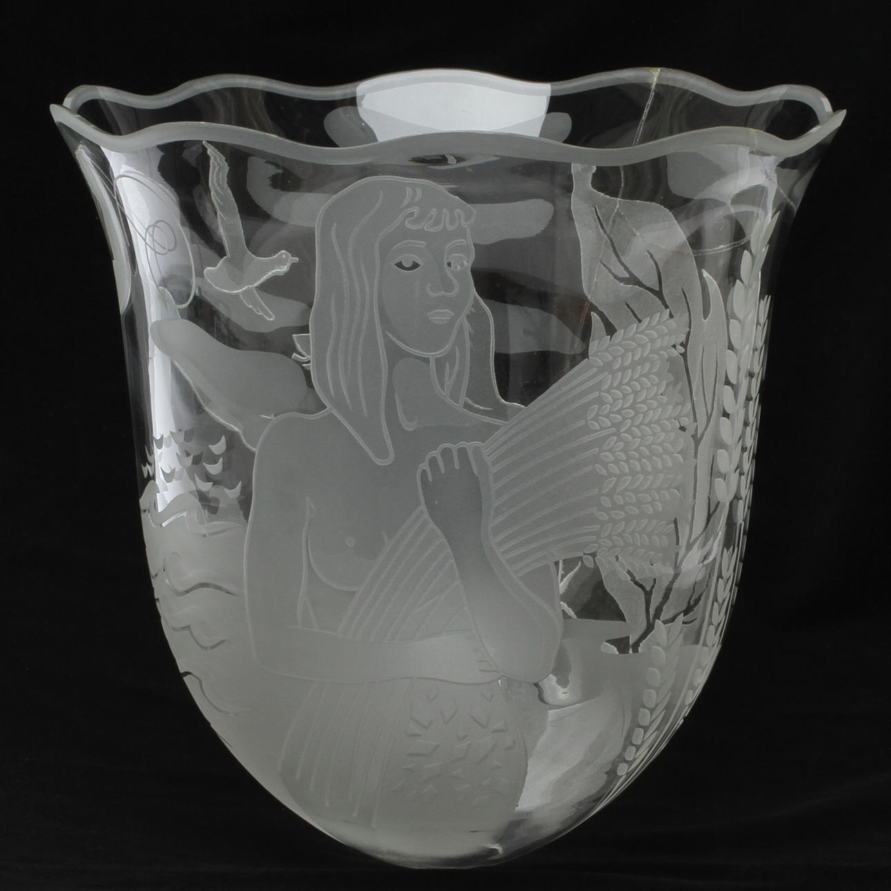 LAMPKUPA, märkt Glössner & Co, signerad Notini.