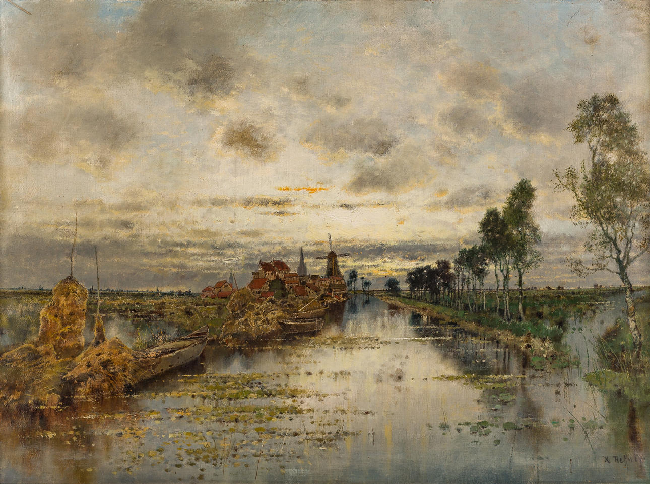 KARL HEFFNER. Landskapsmotiv, olja på duk.