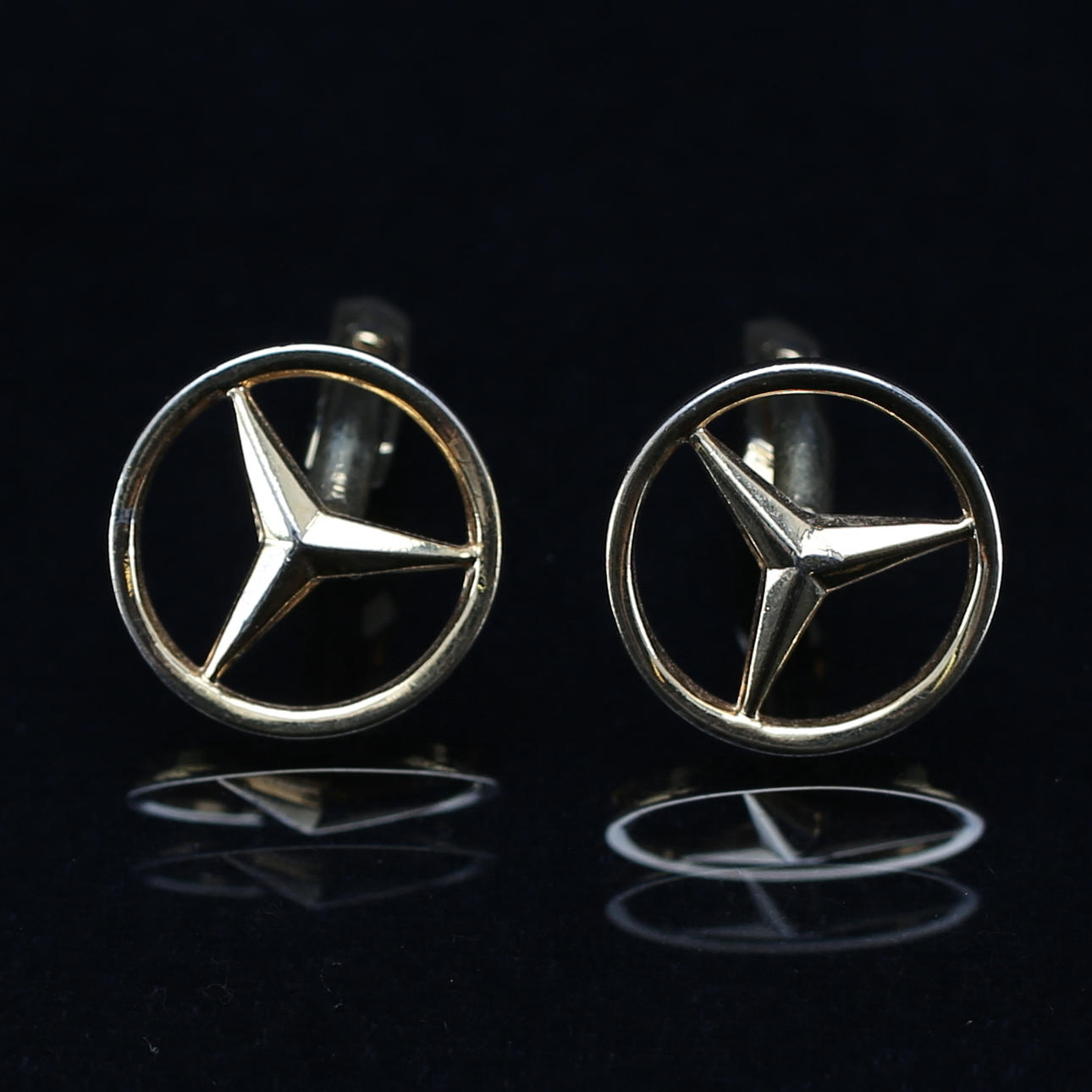 Manschettknappar, 2 st, gulmetall.