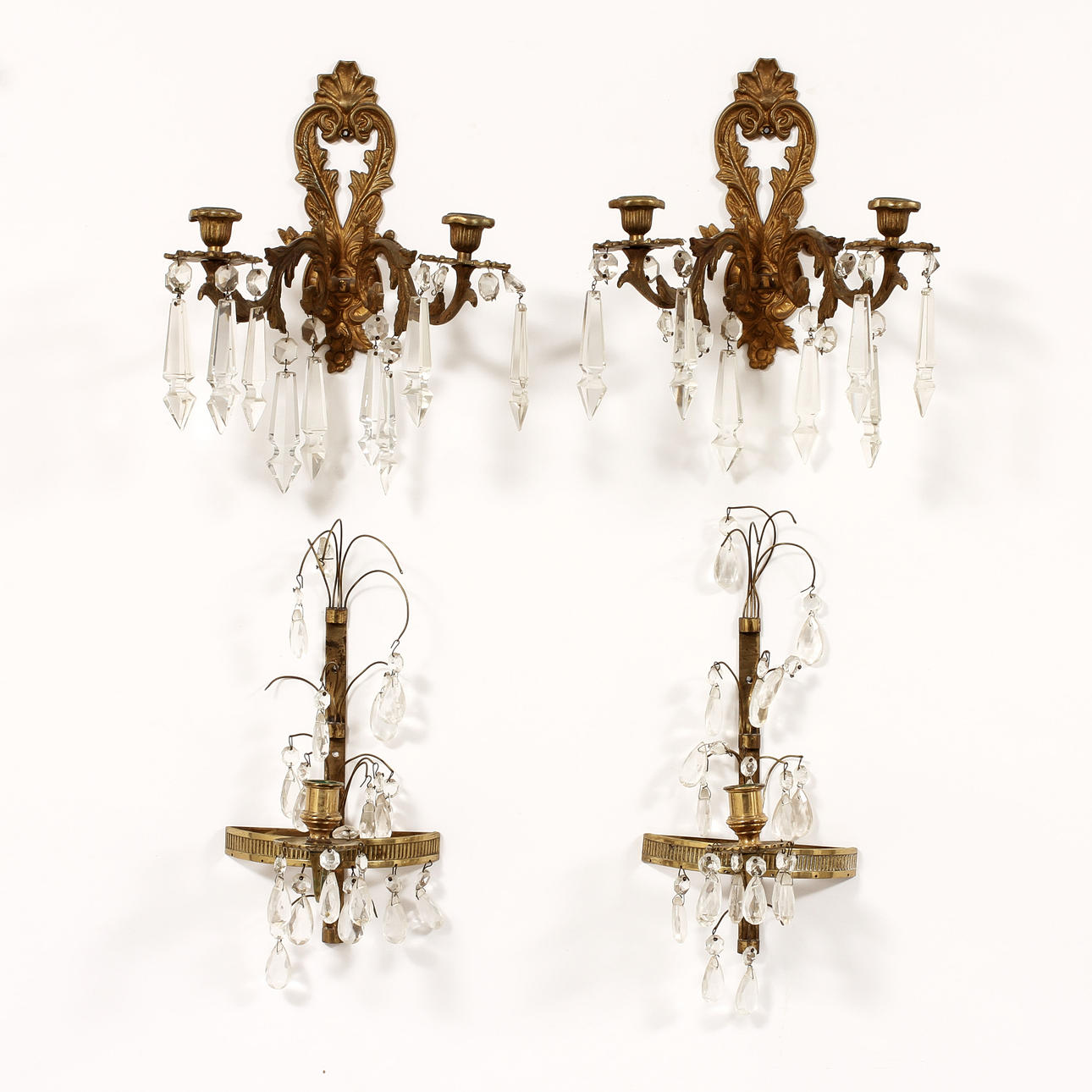 VÄGGLYSTRAR, 2 par, 1900-tal.