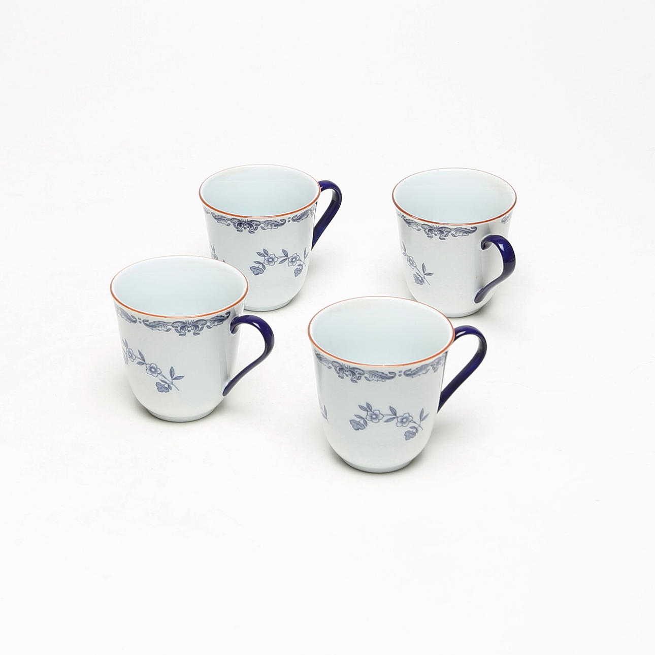 Ein Set mit 4 Tassen, Rörstrand, Ostindien, modern.