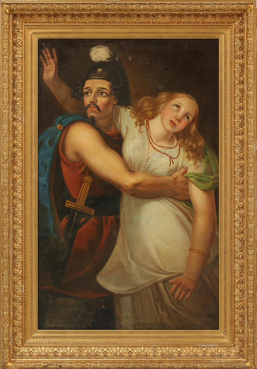 CARL JOHAN SJÖSTRAND. Klassicerade figurer, olja på duk.