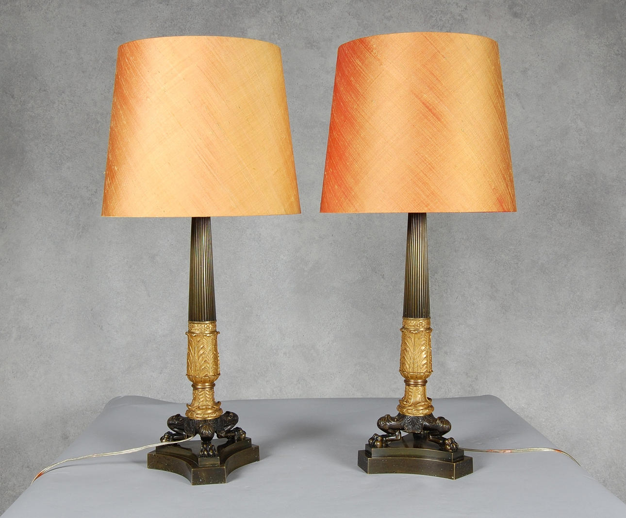 LAMPOR, 1 par, Frankrike, empirestil, 18-1900-tal.