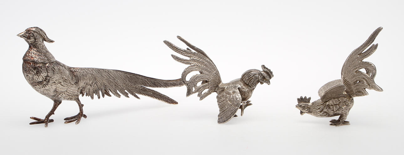 FÅGLAR. 3 st i metall.