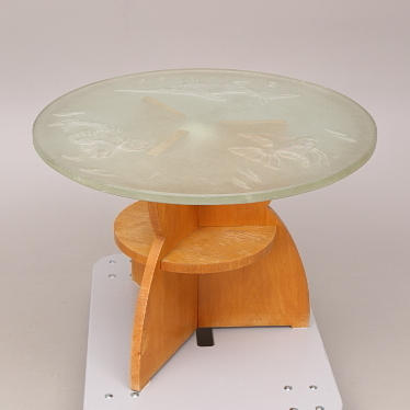 GRETA MAGNUSSON GROSSMAN. Bord med glasskiva, belysning undertill, 1940-tal, Nybrofabriken Fröseke.