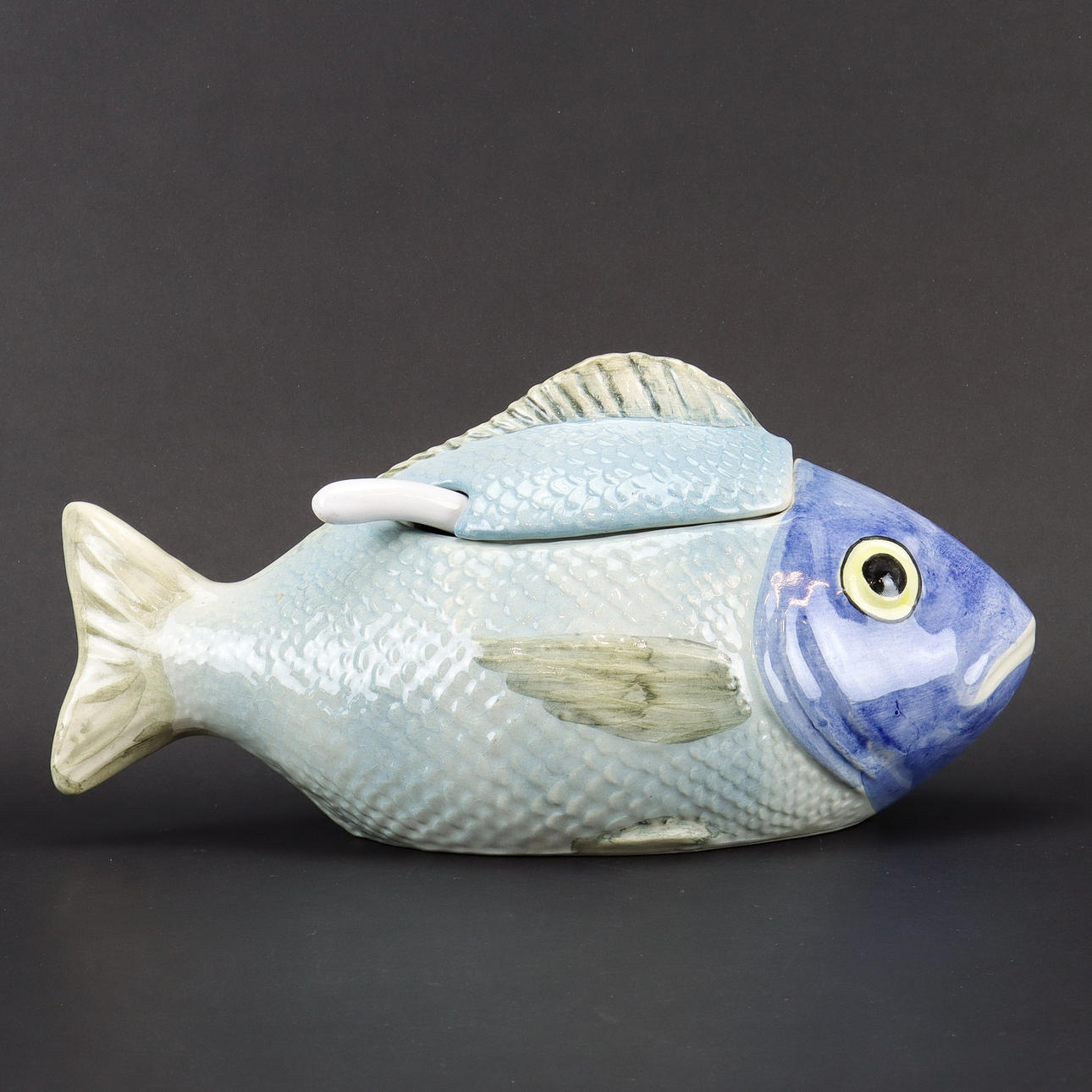 FISH TERRINE with ladle.