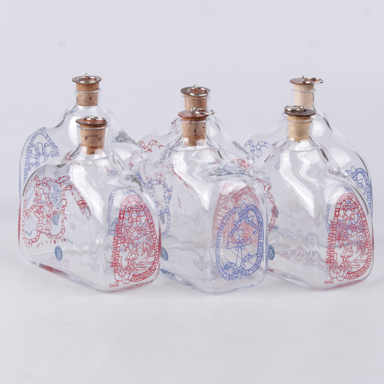 BRÄNNVINSKARAFFER, 6 st. Lindshammar, 1900-tal.