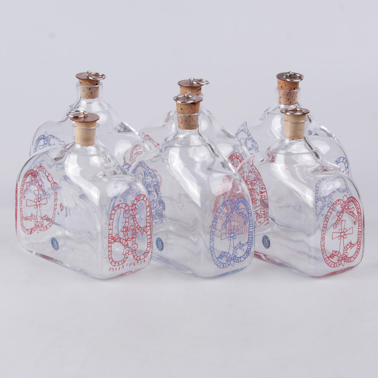 BRÄNNVINSKARAFFER, 6 st. Lindshammar, 1900-tal.