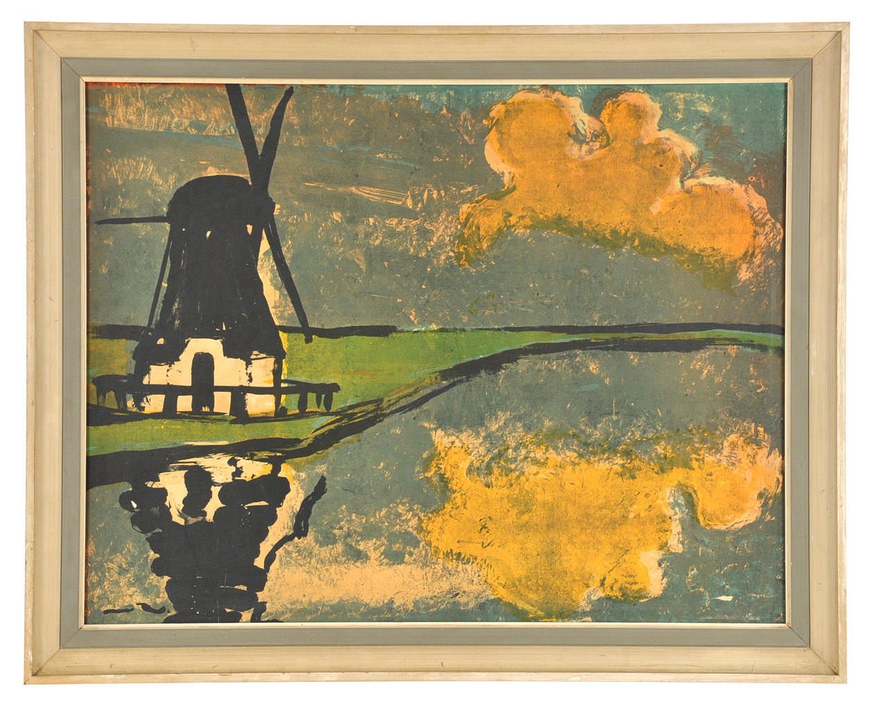 EMIL NOLDE. EFTER. ”Mill på vattnet.” Färgtryck på papper på masonit.