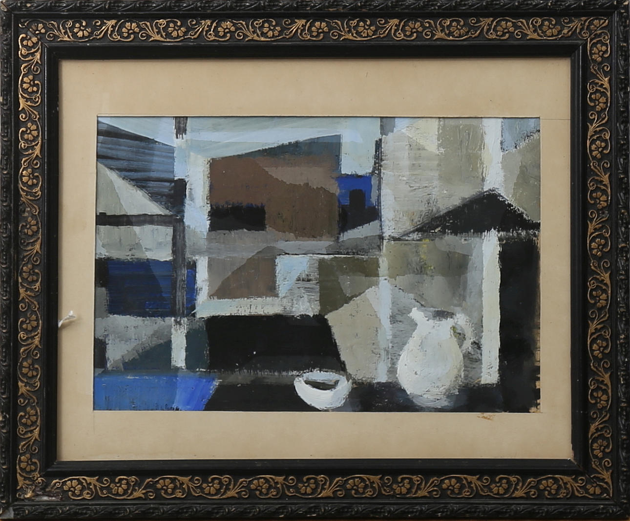 GUNNAR JOHNSSON. Komposition, olja på papp, signerad G Johnsson.