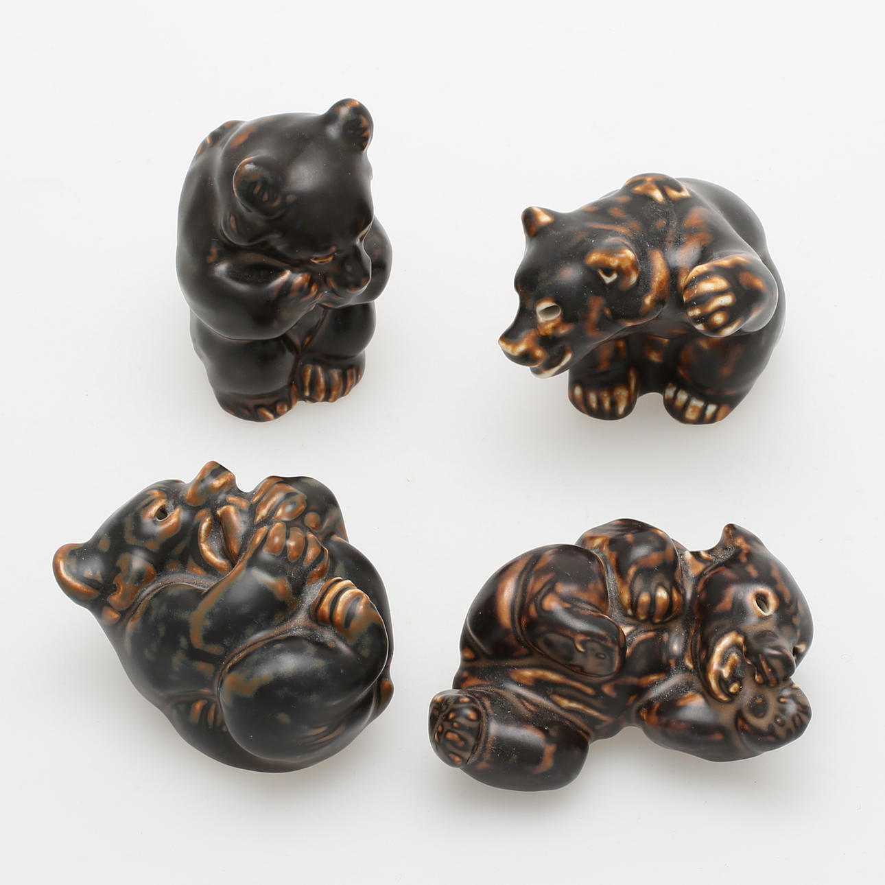 FIGURINER, 4 st, björnungar, Royal Copenhagen Danmark.