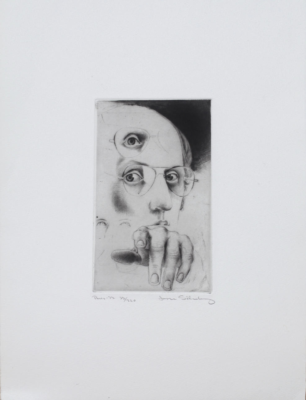 LARS SÖDERBERG. Portraits. Etching, signed, numbered 77/320, dated Paris -77.