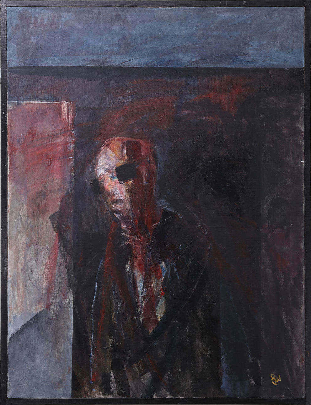 JAN WIBERG. Porträtt, olja på duk, signerad.