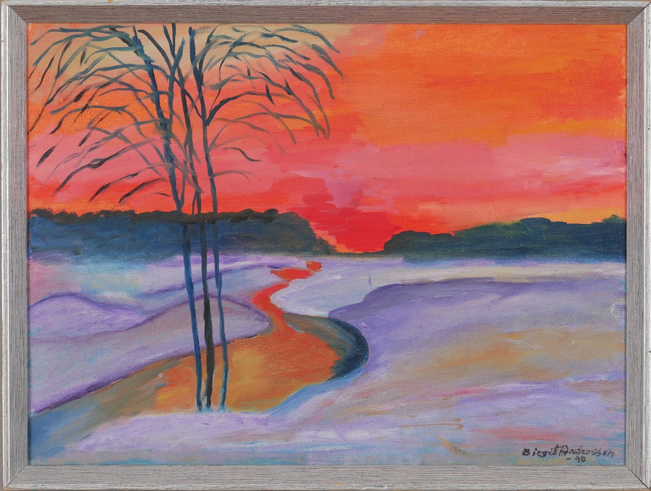 OIDENTIFIERAD KONSTNÄR. Olja på duk, signerad Birgit Andersson -90.