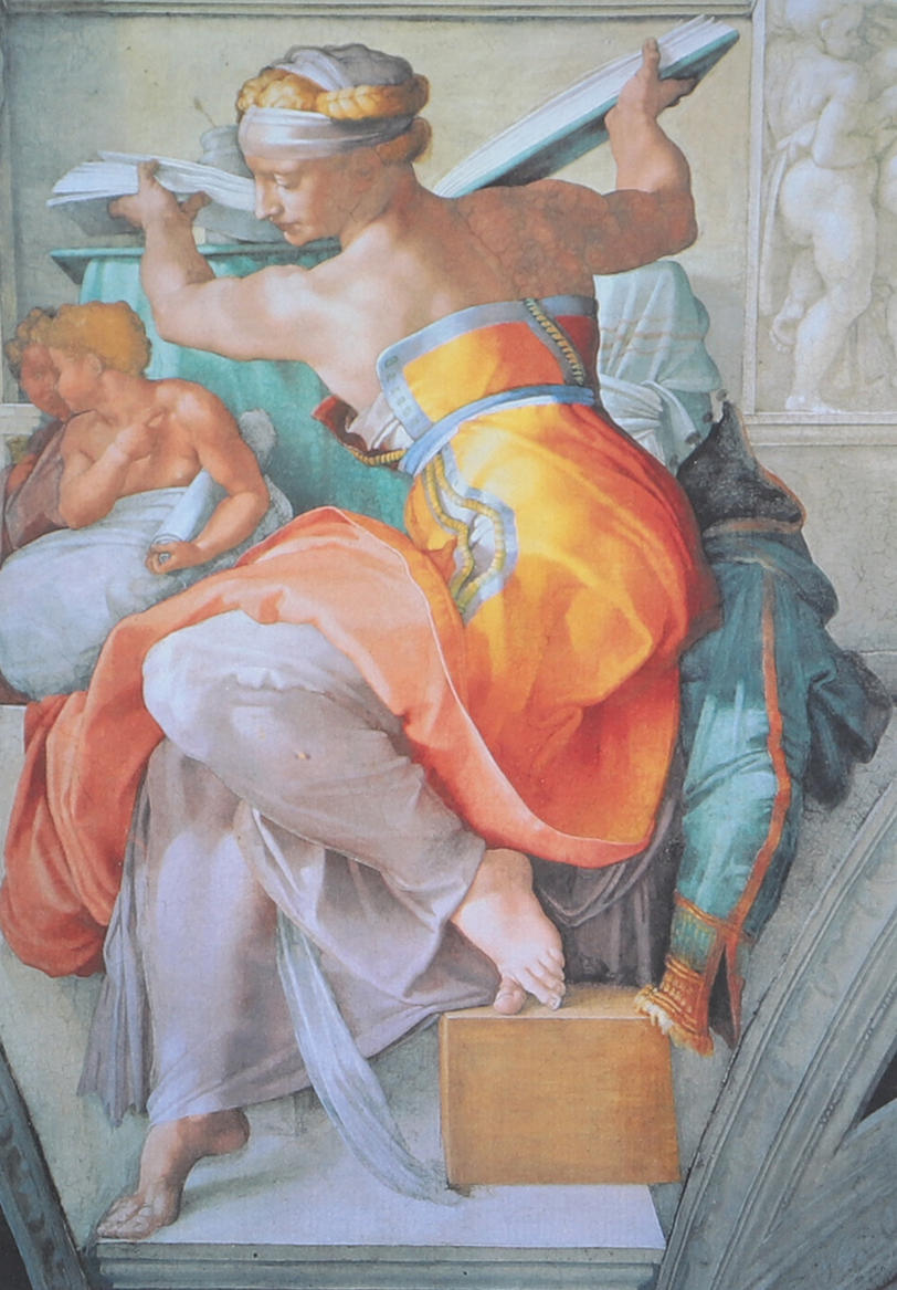 AFTER MICHELANGELO. Libyan Sibyl, print.