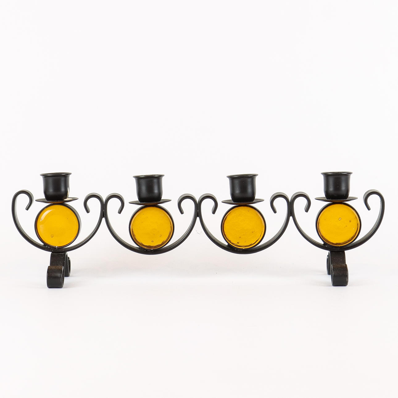 CANDLESTICK metal and glass.