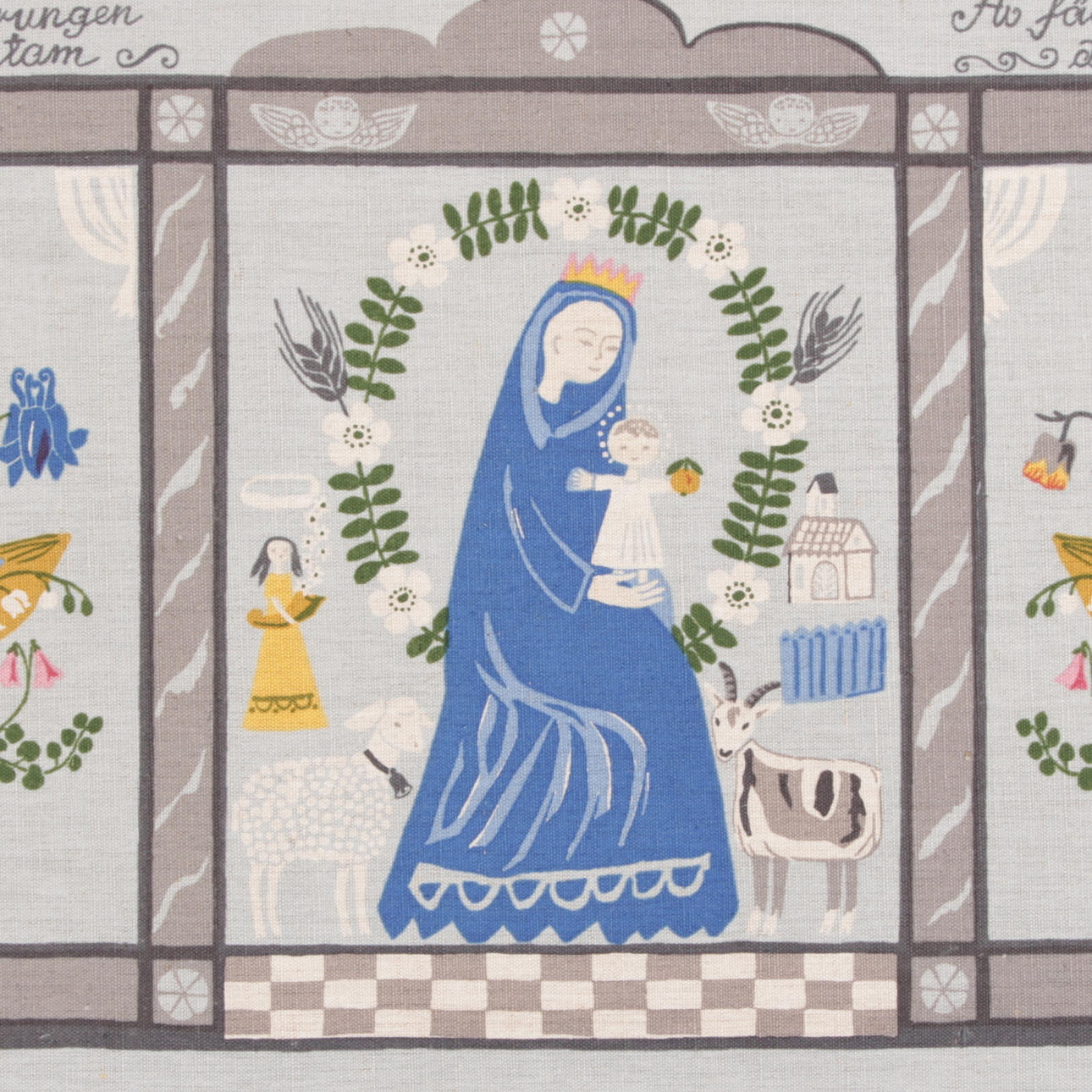 TAVLA, textil, "Det är en ros utsprungen...", Gocken Jobs, 1900-tal.