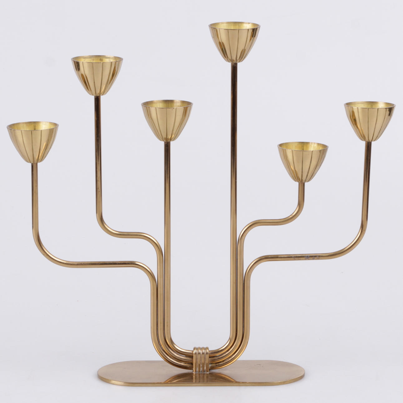 KANDELABER, mässing, Gunnar Ander, Ystad metall, 1900-tal.
