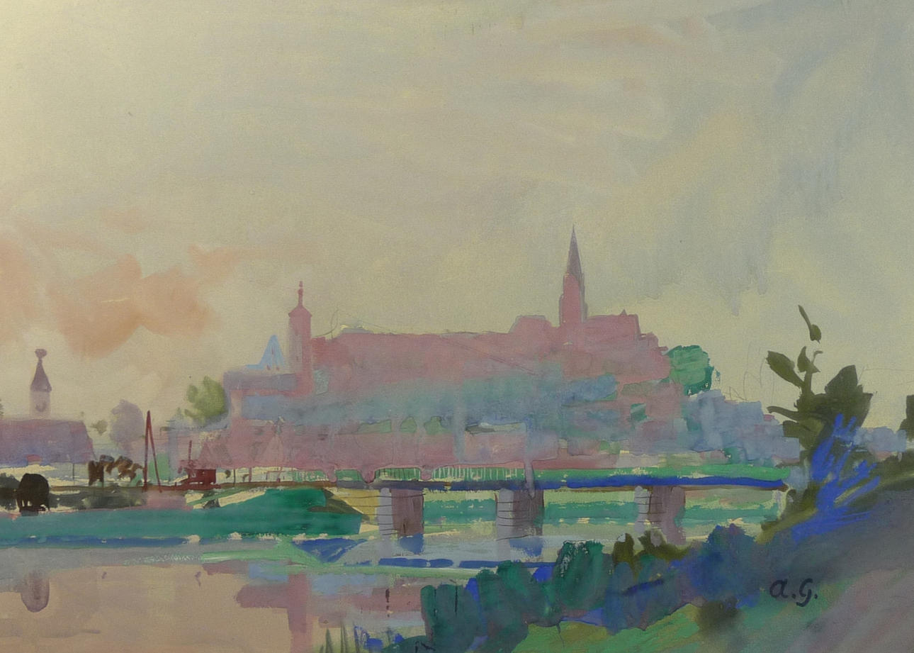 SCHWEIZISK MÅLARE, 1900-talets början, vy över Zürich.