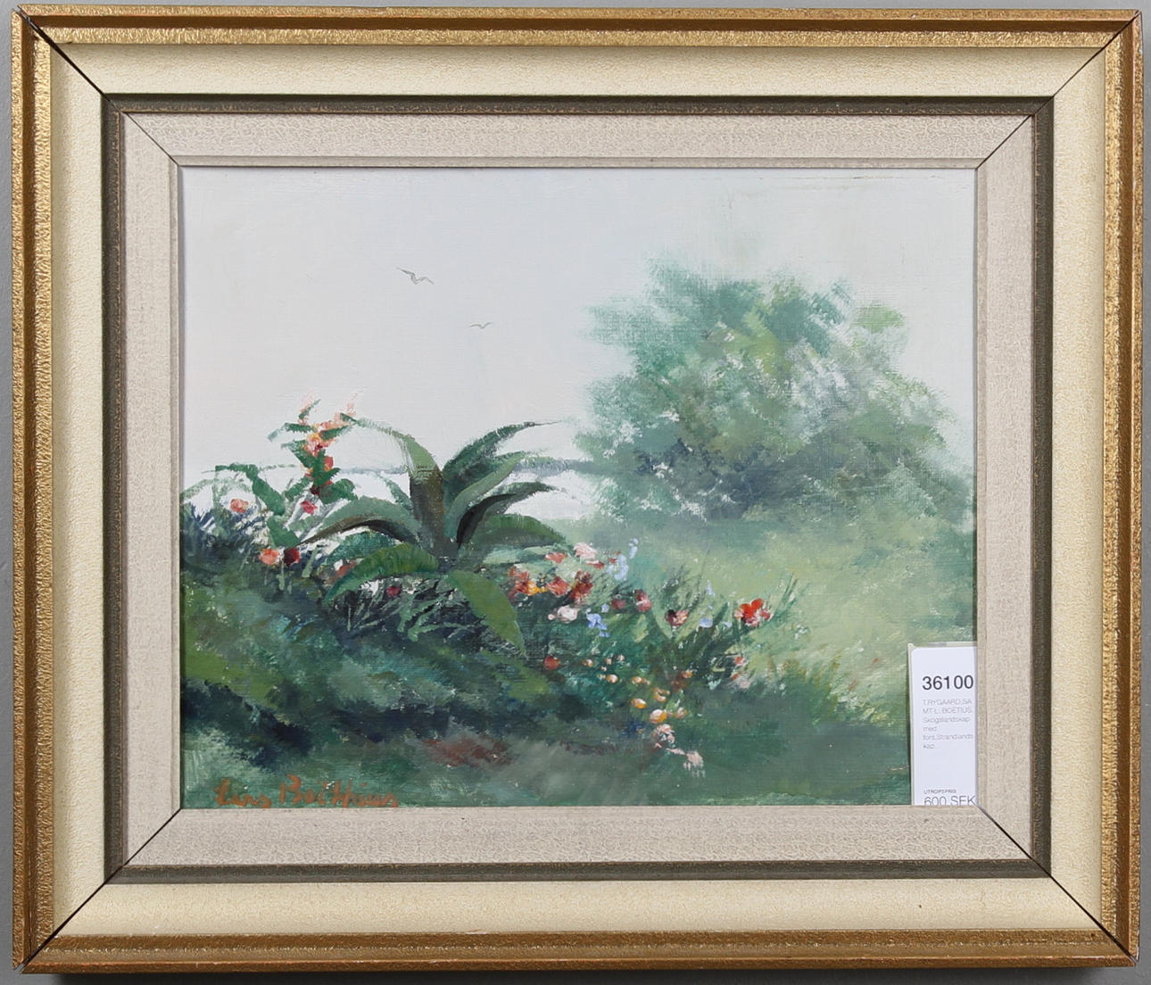 T.RYGAARD, SAMT L. BOËTIUS. Skogslandskap med fors,Strandlandskap.