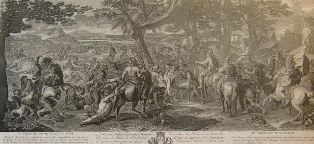 CHARLES LE BRUN (1619 PARIS - 1690 EBENDA). Alexander den store segrar över kung Porus av Indien.