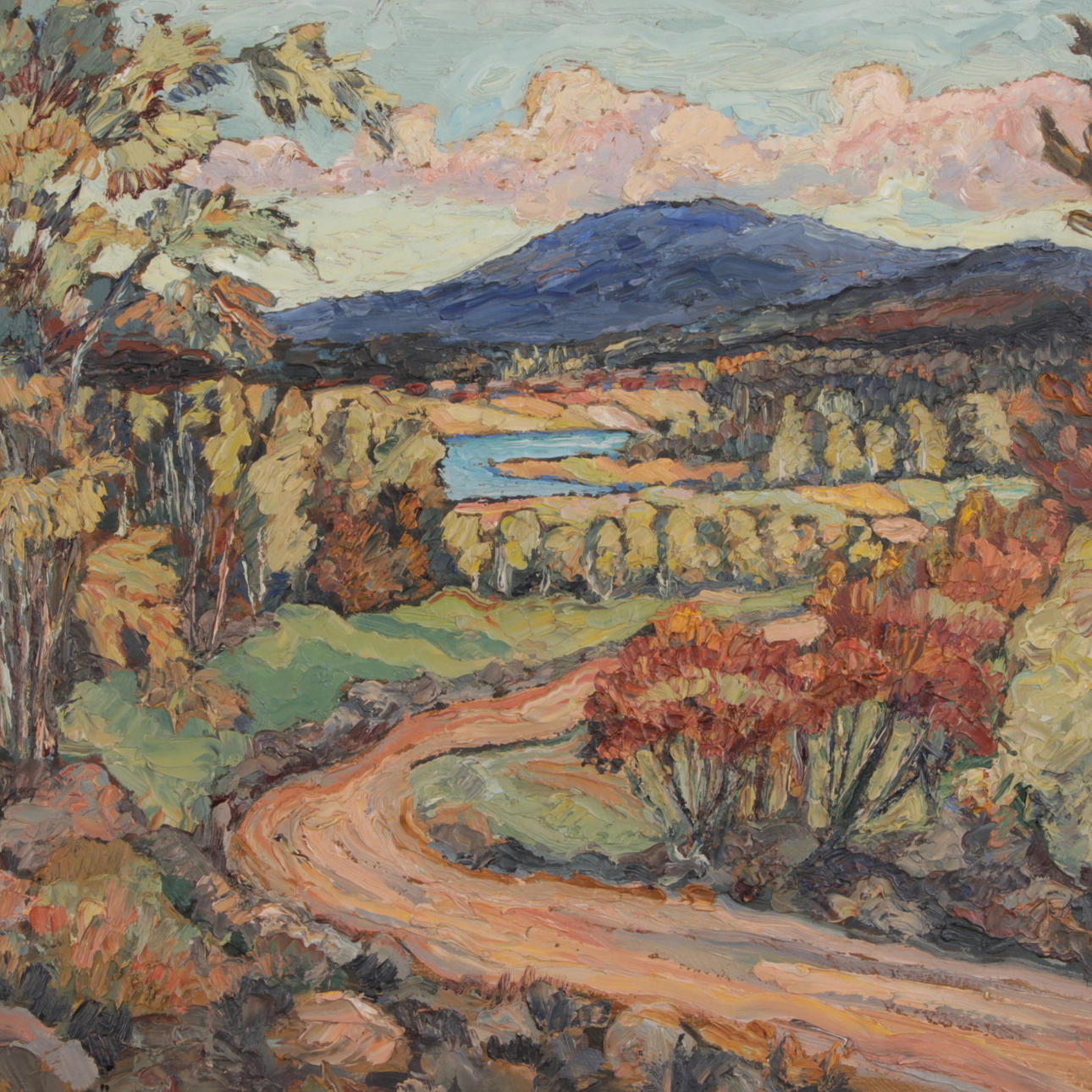 AKKE HUGH MALMESTRÖM. Olja på pannå, landskapsmotiv, signerad samt daterad 36.