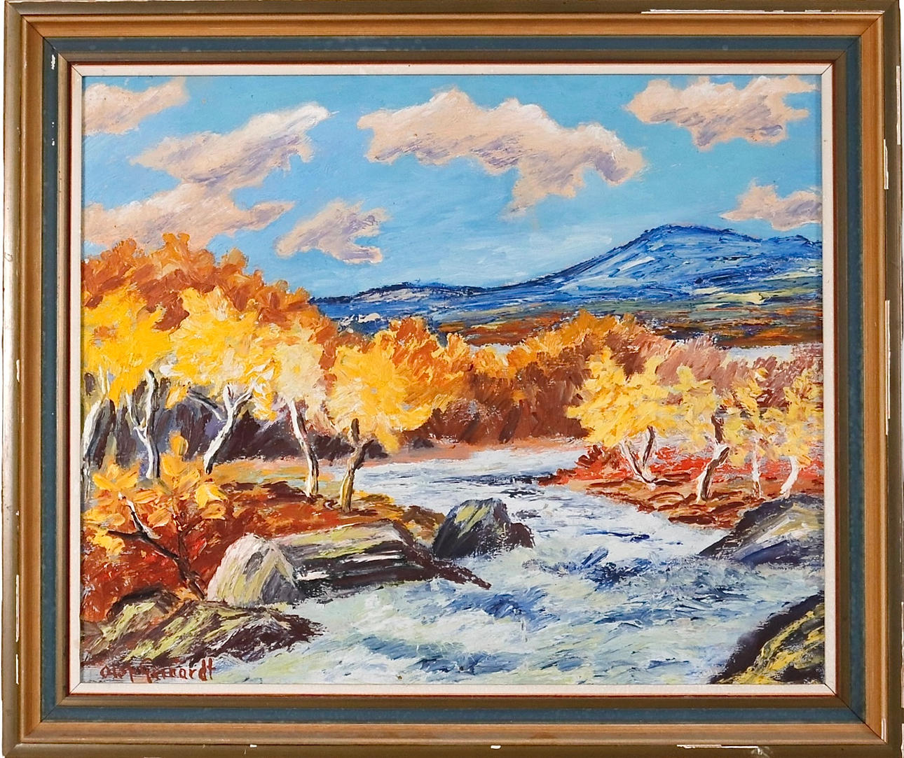 OLA GERHARDT. Öl auf Tafel.