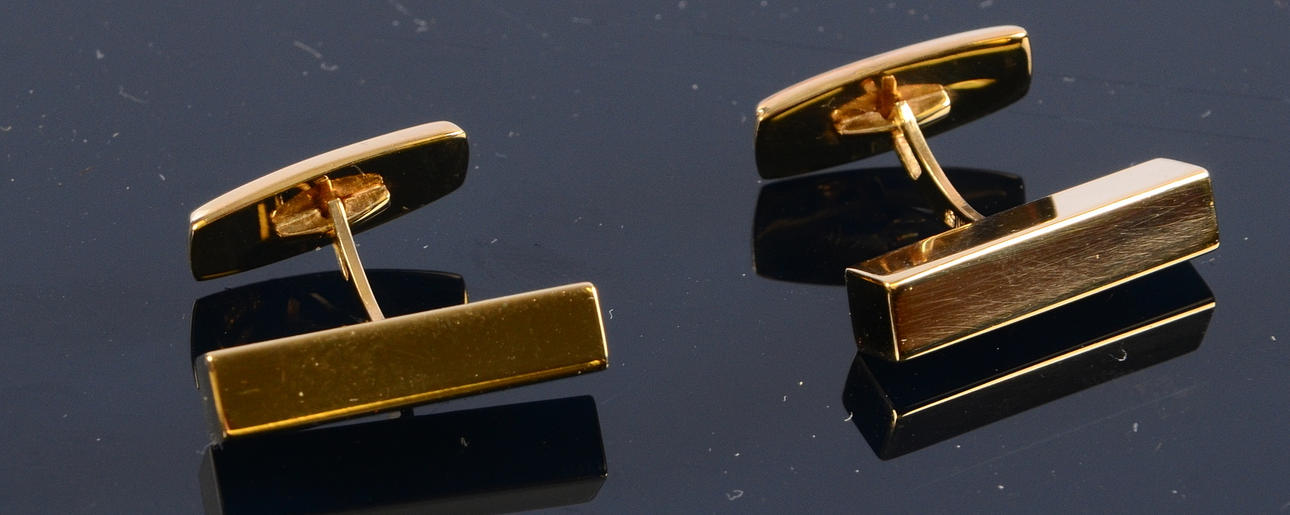 MANSCHETTKNAPPAR, 14K.