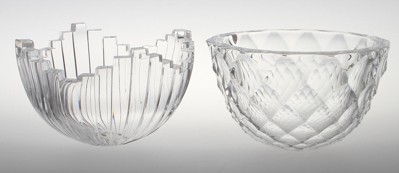 SKÅLAR. 2 st, glas, Berit Johansson, Orrefors, sign.