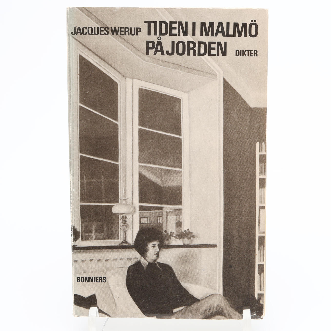 JACQUES WERUP'S COLLECTION OF POEMS TIDEN I MALMÖ, PÅ JORDEN IN THE FIRST EDITION 1975 WITH DEDICATION.