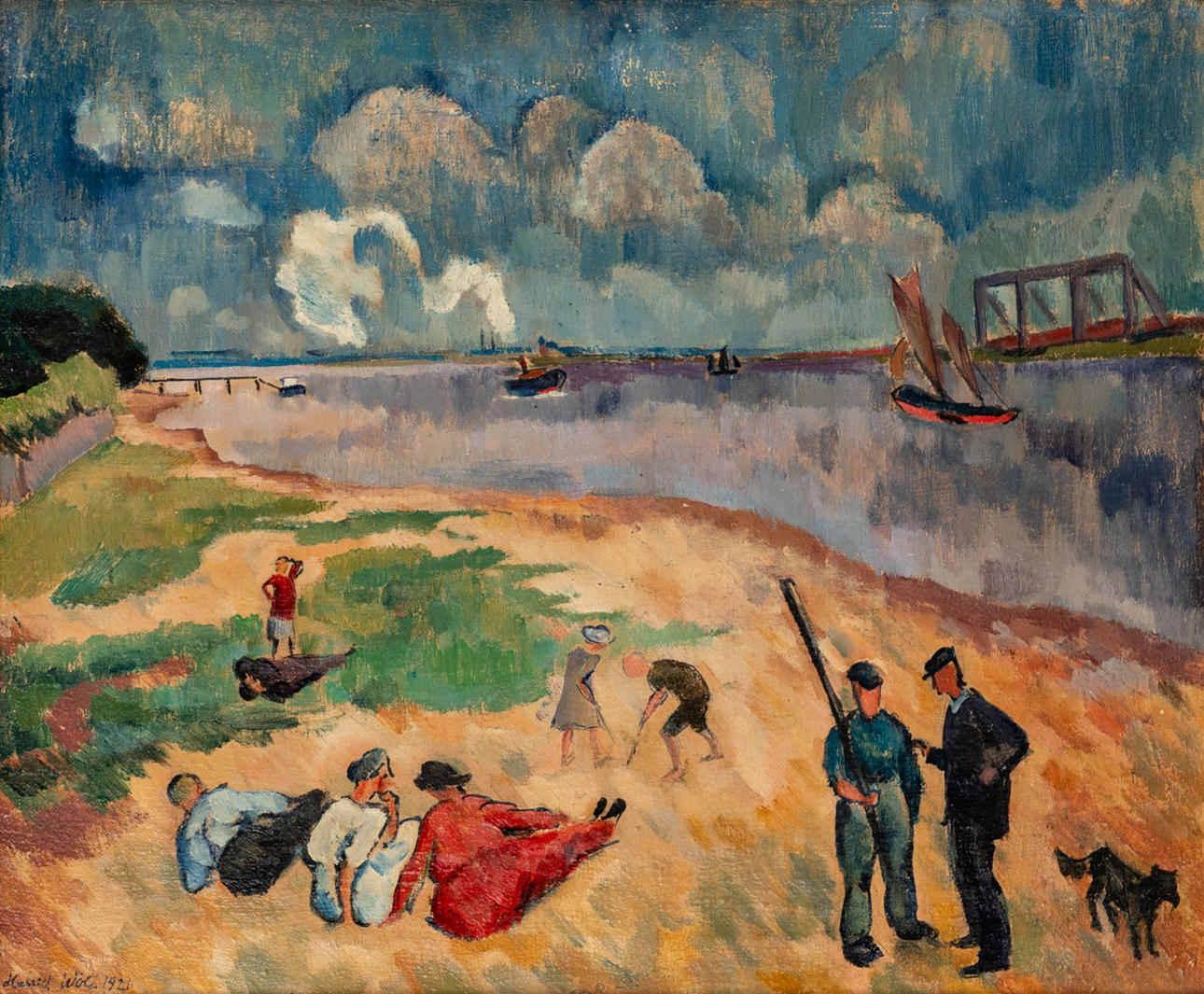 HARRIET WOLF (1894-1987). Strandlandschaft an der Elbe.