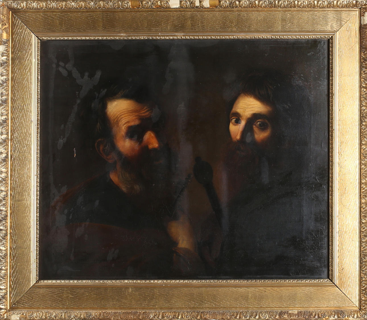 OIDENTIFIERAD KONSTNÄR. Apostlarna Petrus och Paulus, olja på duk, 18/1900-tal.