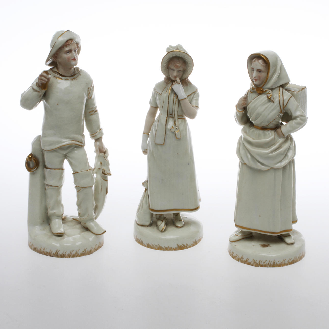 FIGURINER, 3 st, porslin, Bing & Gröndahl, 1800-talets andra hälft.