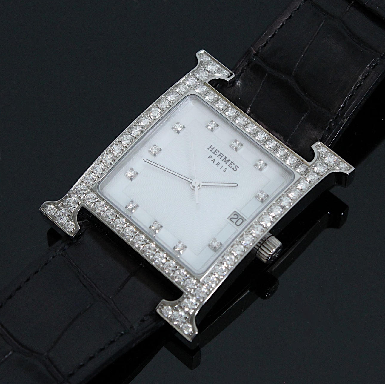 HERMÈS. Damklocka, modell 'Heure H', quartz.