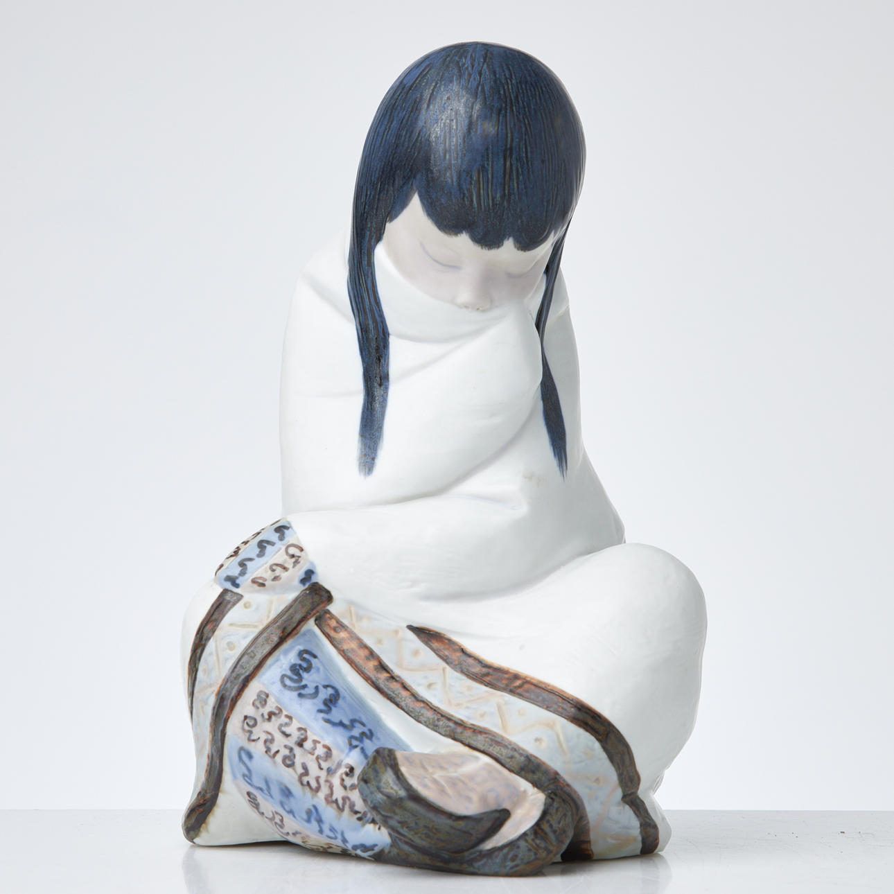 FIGUR, Eskimo, Lladro, Spanien, glaseret stentøj.