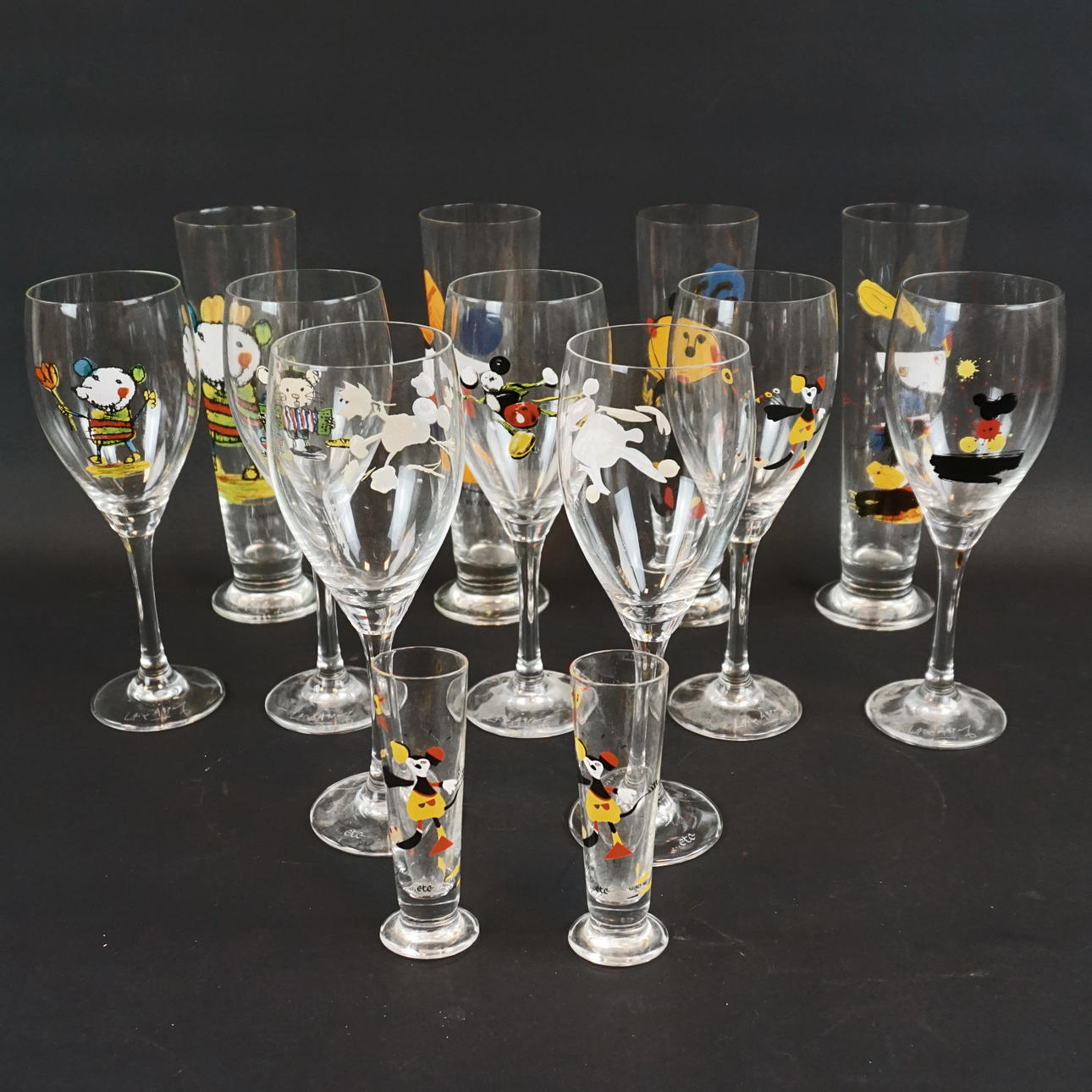 LASSE ÅBERG. Glas, 13 st, signerade.