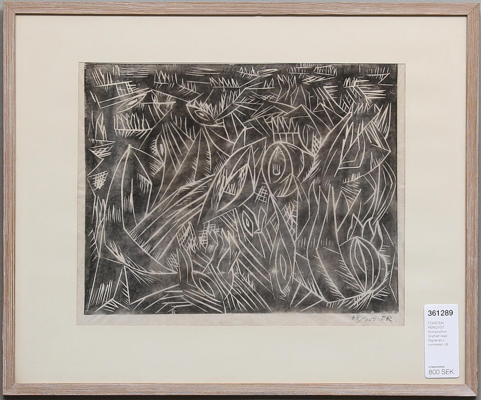 TORSTEN RENQVIST. Komposition. Grafiskt blad. Signerad o numrerad.