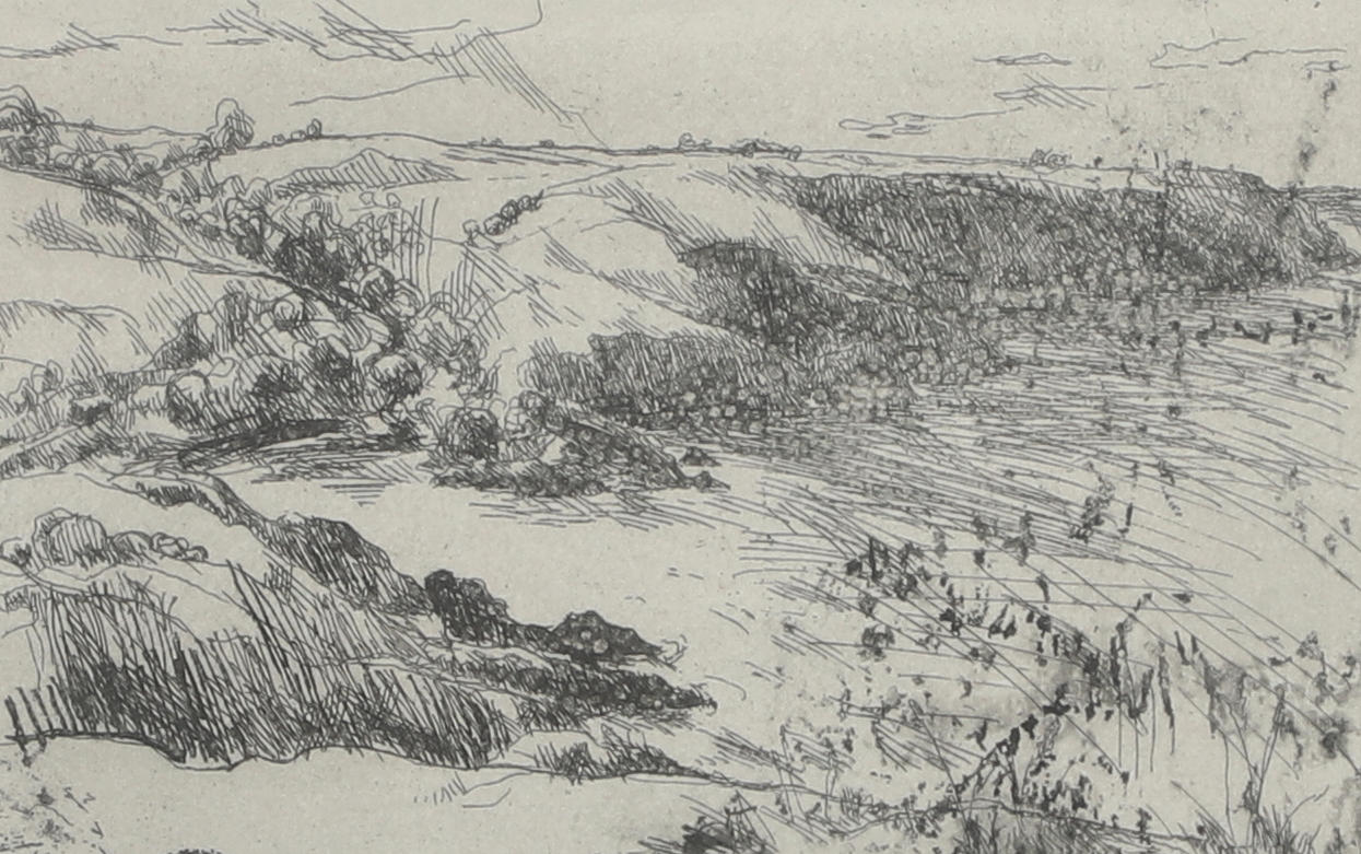 GUDMAR OLOVSON. etching, landscape motif, signed, numbered 36/50.